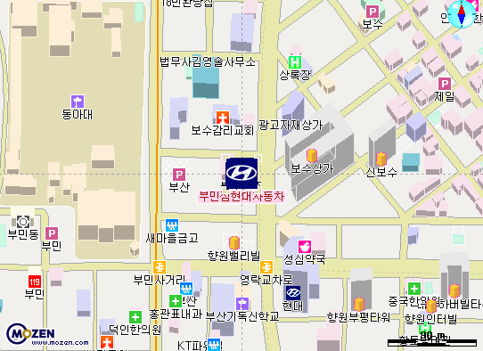 현대자동차블루핸즈(부민점) 약도